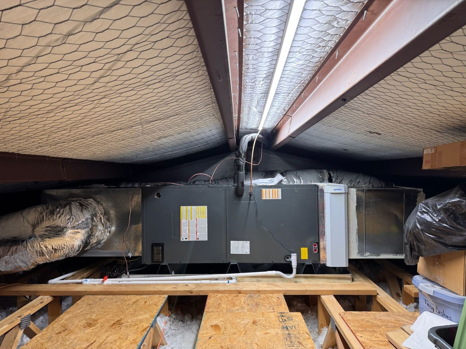 Innovative Furnace Installation with Attic Storage image