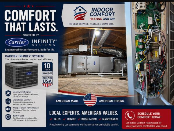 Indoor Comfort Heating and Air Carrier comfort system promotion